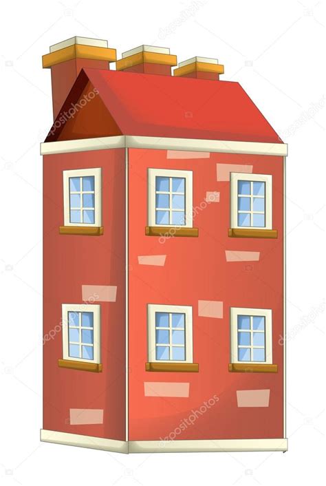Edificio de dibujos animados   ilustración de la casa   bloque de pisos ...