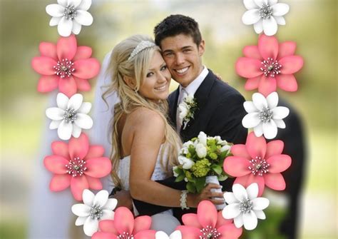 Editar fotos de novios con flores | Editar Fotos Gratis