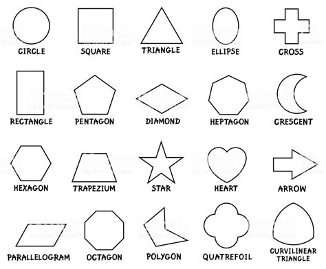 Education Basic Geometric Shapes With Captions Stock ...