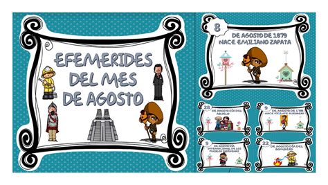 Efemérides del mes de agosto | Material Primaria