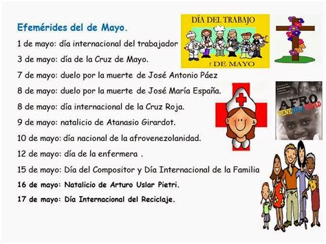 Efemérides del mes de mayo. | Maestra asuncion, Día de la cruz, Día ...