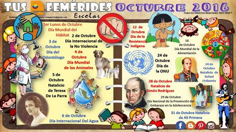 Efemérides Octubre | Efemerides octubre, Periodico mural octubre ...