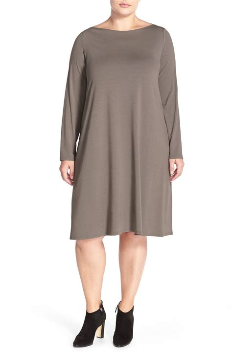 Eileen Fisher Bateau Neck Jersey Dress  Plus Size | Plus ...