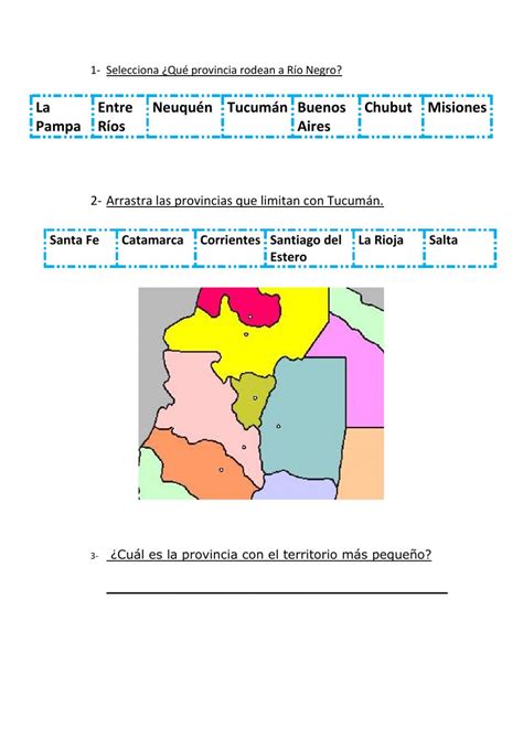 Ejercicio de ¡A trabajar con el mapa de mi Argentina!