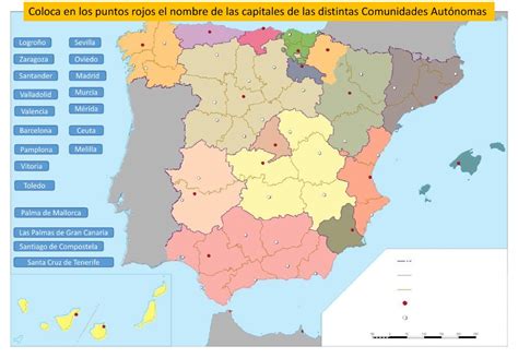 Ejercicio de Capitales de las Comunidades Autónomas de España
