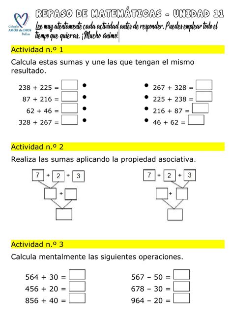 Ejercicio de Repaso unidad 11 Matemáticas 2.º primaria