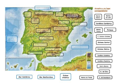 Ejercicio interactivo de Mapa físico España