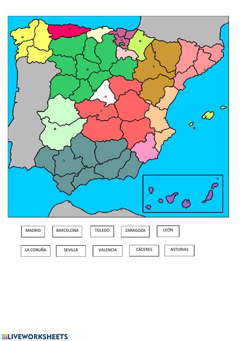 Ejercicio interactivo de Provincias de España