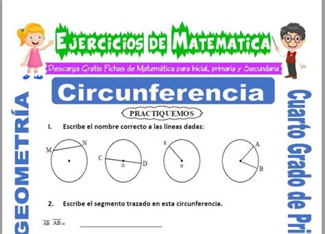 Ejercicios de Circunferencia para Cuarto de Primaria   Matemática