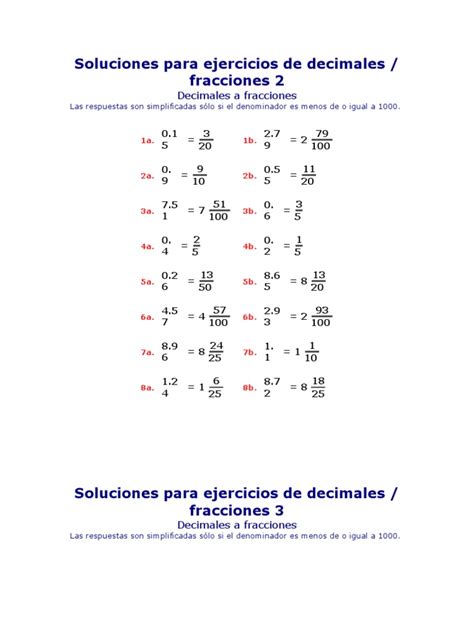 ejercicios de decimales | Aritmética | Notación Matemática