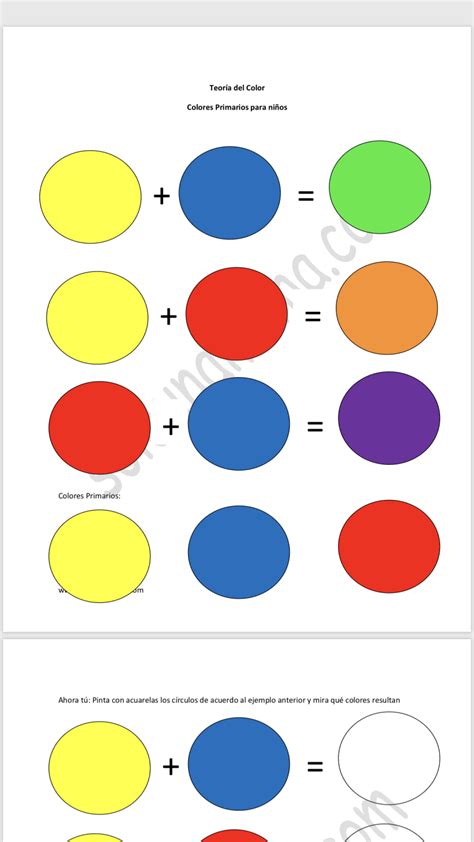 Ejercicios para Niños de Teoría del Color   Colores Primarios   Sólo ...