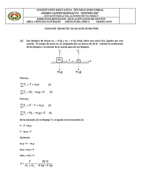 Ejercicios Resueltos de Las Leyes de Newton | Las leyes ...