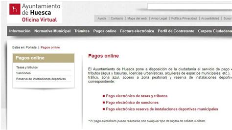 El Ayuntamiento de Huesca activa el pago electrónico de tasas, tributos ...