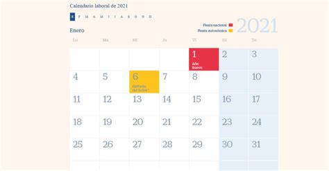 El BOE publica el calendario laboral de 2021, con ocho festivos comunes ...