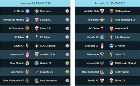 El calendario de la liga 2020 2021, en PDF: partidos de ...