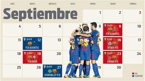El calendario de partidos del FC Barcelona en el mes de septiembre