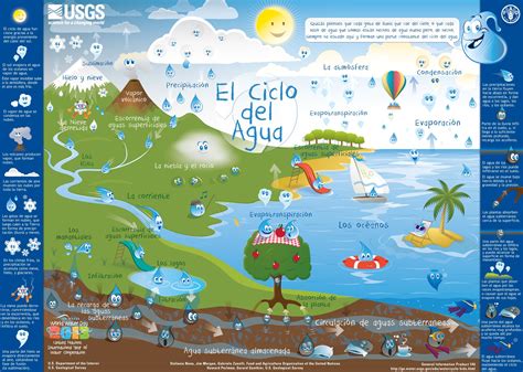 El ciclo del agua explicado para niños en Inglés y Español ...