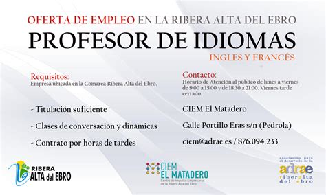 El CIEM El Matadero publica diferentes ofertas de empleo ...