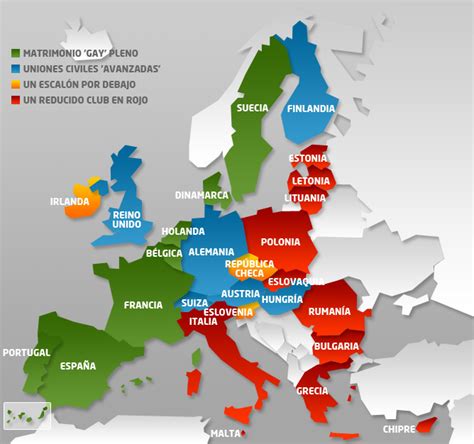 El colorido mapa del matrimonio gay en la UE ...