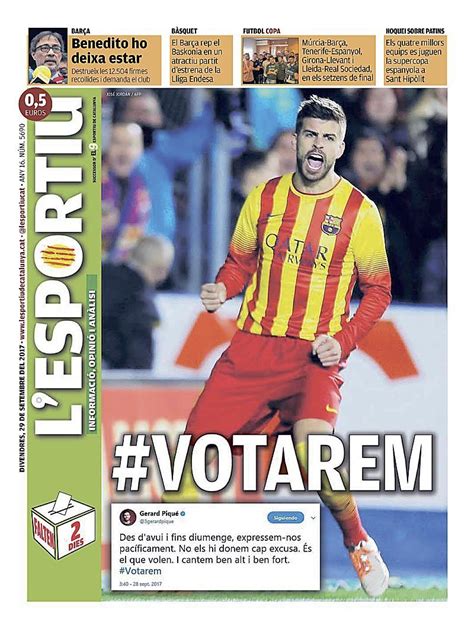 El diario catalán L Esportiu se alía con Piqué y desafía a España