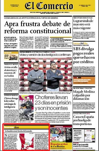 El diario  El Comercio  anima a Perú a que vote en la ...