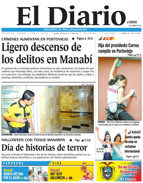 el diario portoviejo 31 de octubre del 2009 by EDIASA   Issuu