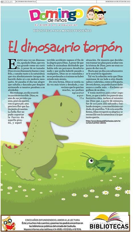 El dinosaurio torpón   El Diario de Coahuila | Minicuentos ...