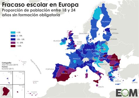 El fracaso escolar en la Unión Europea   Mapas de El Orden ...