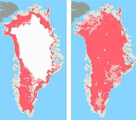 El hielo de Groenlandia se derritió casi por completo en cuatro días