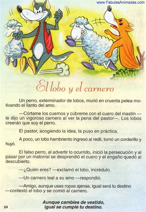 El Lobo y El Carnero | Cuentos cortos para imprimir, Cuentos cortitos ...