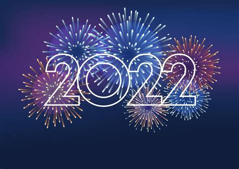 el logotipo del año 2022 y fuegos artificiales con espacio ...