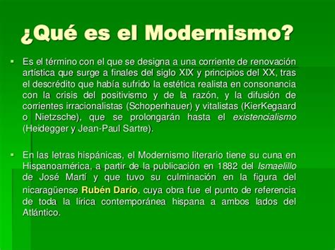 EL MODERNISMO COMO MOVIMIENTO LITERARIO