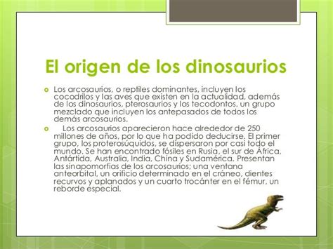 El origen de los dinosaurios