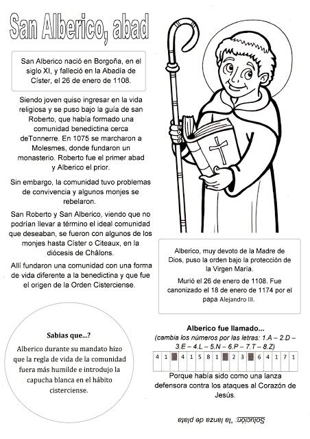 El Rincón de las Melli: San Alberico, abad  historia y juego