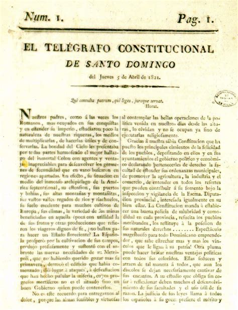 El Telégrafo Constitucional: primer periódico dominicano ...