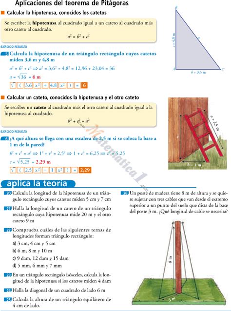 EL TEOREMA DE PITAGORAS EJEMPLOS Y EJERCICIOS RESUELTOS PDF