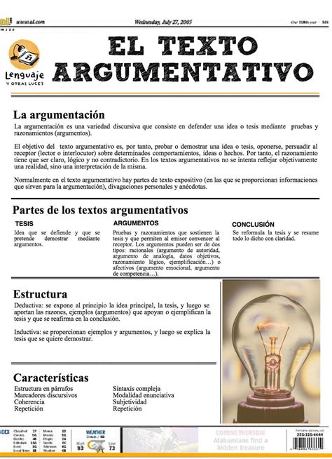 El texto argumentativo   lenguaje y otras luces