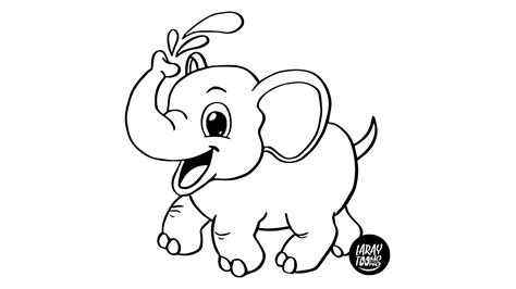 Elefante Bebé para Colorear   Dibujando con LarayToons