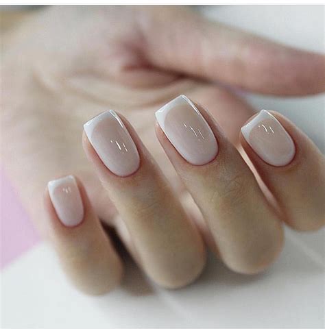 Elegant French manicure   nails are perfect length and shape. Clean ...