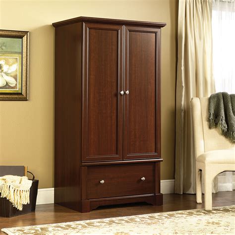 Elegant Wardrobe Armoire with Drawer Clothes Shelves Wood ...