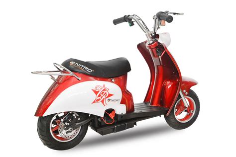 Elektrische mini Retro Scooter 350W rood   Bestel Direct