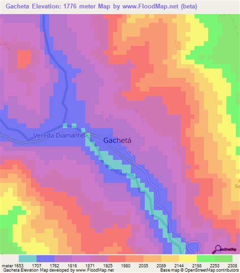 Elevation of Gacheta,Colombia Elevation Map, Topography, Contour