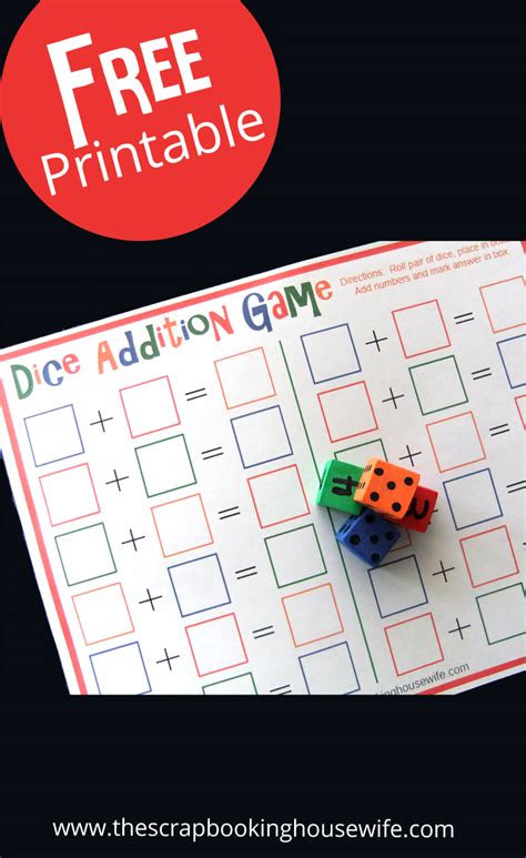 Ellabella Designs: Dice Addition MATH Game for Kids   Free ...