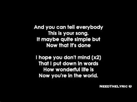 Ellie Goulding   Your Song + Lyrics   YouTube