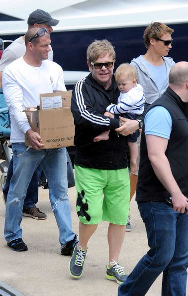 Elton John holds his son Zachary Jackson Levon Furnish John before ...