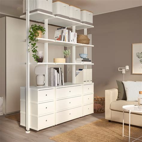 ELVARLI Combinación de almacenaje abierta, blanco, 178x51x222 350 cm   IKEA