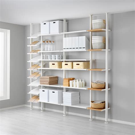 ELVARLI Combinación de almacenaje abierta   blanco/bambú   IKEA