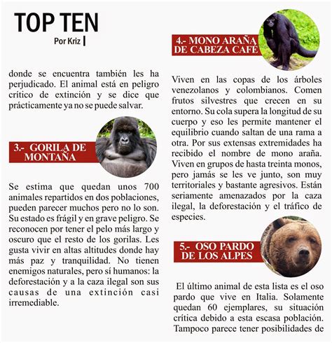 EmBLOGrium revista 2015: Top 10 animales en peligro de extinción