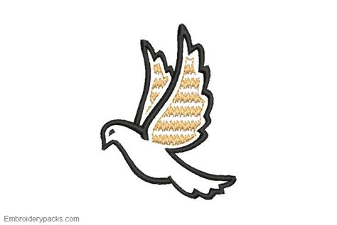 Embroidered pigeon design with decoration Embroidery designs | Disenos ...