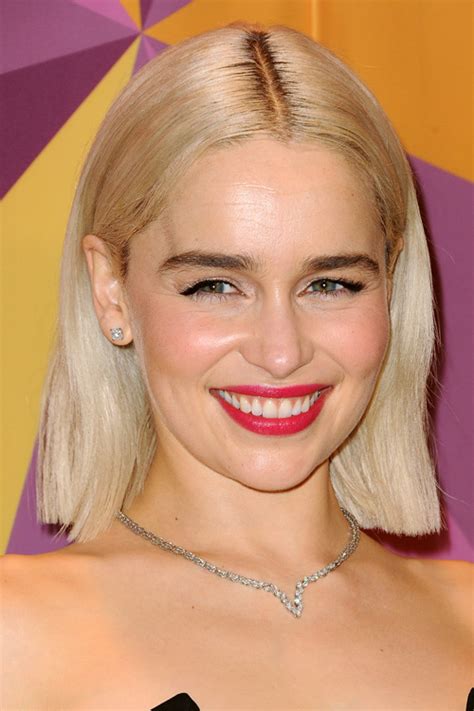 Emilia Clarke Straight Platinum Blonde Blunt Cut, Dark ...